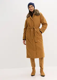 Gewatteerde trenchcoat met afneembare bontkraag, bonprix