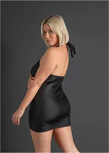 Sexy halter jurk in wetlook, bonprix