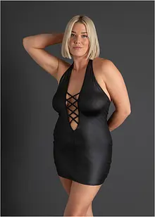 Sexy halter jurk in wetlook, bonprix