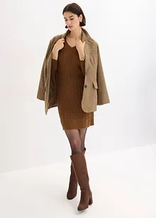 Gebreide jurk met kabelpatroon, bonprix