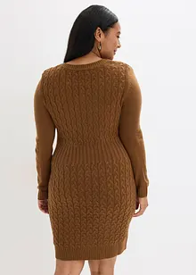 Gebreide jurk met kabelpatroon, bonprix