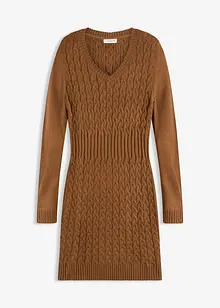 Gebreide jurk met kabelpatroon, bonprix
