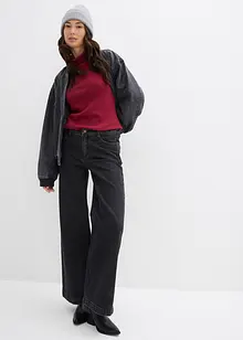 Wide leg jeans, mid waist, full length, bonprix