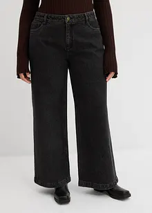 Wide leg jeans, mid waist, full length, bonprix