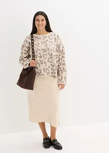 Jacquard oversized trui met pailletten, bonprix