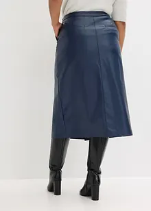Imitatieleren midirok in wikkellook, bonprix