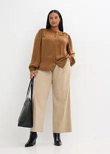 Blouse met biezen van kant, bonprix