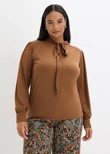 Shirt met viscose en satijnen strik, bonprix