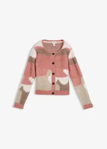 Fijngebreid vest met colorblocking en knoopsluiting, bonprix