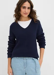 Fijngebreide trui van biologisch katoen, bonprix