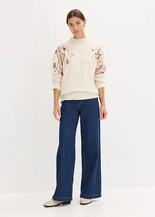 Oversized trui met pailletten, bonprix