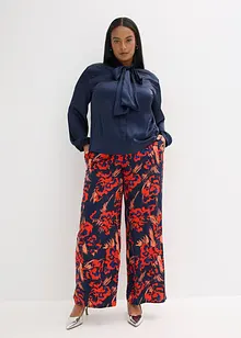 Blouse met strik van soepelvallend satijn, bonprix