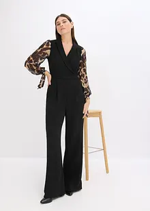 Jersey jumpsuit met mesh mouwen, bonprix