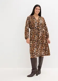 Midi jurk van soepelvallend satijn, bonprix