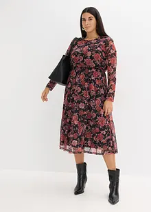 Midi jurk van zachte mesh, bonprix