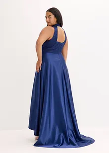 Maxi jurk met kant van glanzend satijn, bonprix