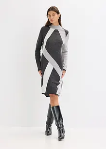 Gebreide jacquard jurk met trendy strepen, bonprix