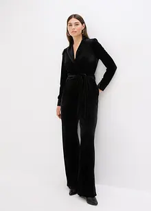 Jersey jumpsuit van soepelvallend fluweel, bonprix