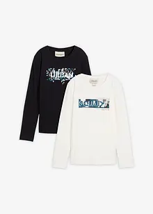 Longsleeve van biologisch katoen (set van 2), bonprix