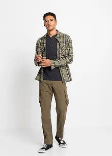 Henley longsleeve van biologisch katoen (set van 2), bonprix