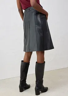 Uitlopende leren rok van lamsnappa, bonprix