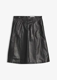 Uitlopende leren rok van lamsnappa, bonprix