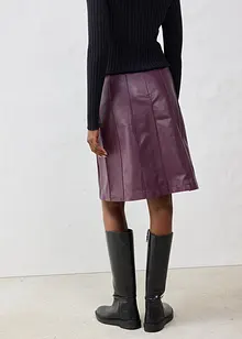 Uitlopende leren rok van lamsnappa, bonprix