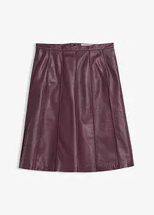 Uitlopende leren rok van lamsnappa, bonprix