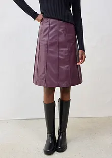 Uitlopende leren rok van lamsnappa, bonprix