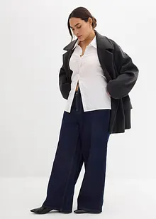 Wide leg jeans met mid waist, bonprix