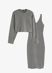 Gebreide jurk en shirt (2-dlg. set), bonprix