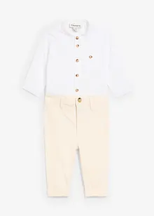 Body overhemd en chino (2-dlg. set) van puur katoen, bonprix