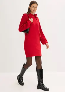 Gebreide jurk met strik in een zachte viscosemix, bonprix