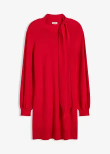 Gebreide jurk met strik in een zachte viscosemix, bonprix