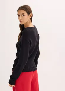 Grof gebreide trui met strik, bonprix