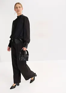 Blouse van fijne tule met pailletten, bonprix