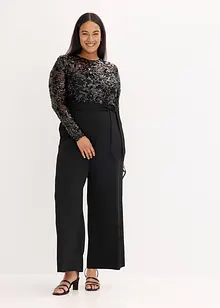 Jumpsuit met geborduurde pailletten, bonprix