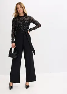Jumpsuit met geborduurde pailletten, bonprix