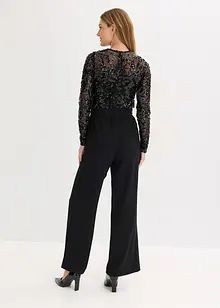 Jumpsuit met geborduurde pailletten, bonprix