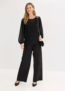 Chiffon blouse met strass, bonprix