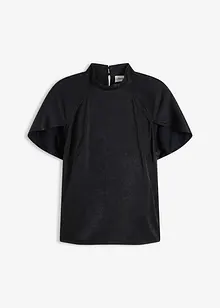 Elegante blouse met korte mouwen van glanzend satijn, bonprix