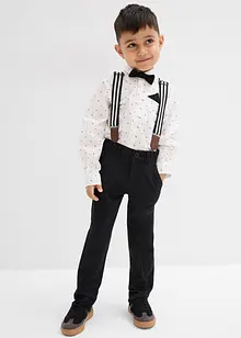 Overhemd, stretch broek, bretels en vlinderstrik (4-dlg. set), bonprix