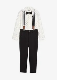 Overhemd, stretch broek, bretels en vlinderstrik (4-dlg. set), bonprix