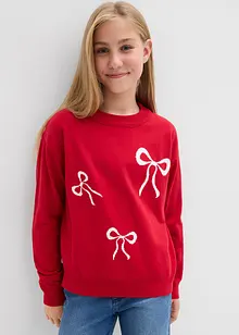 Fijngebreide trui met strik, bonprix