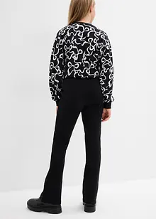 Broek van stevig katoen-jersey met wijd uitlopende pijpen, bonprix