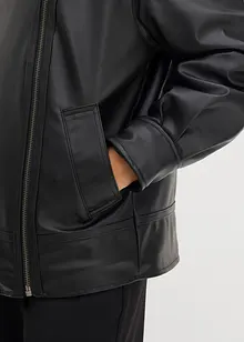 Imitatieleren jas met imitatiebont in luipaardprint, bonprix