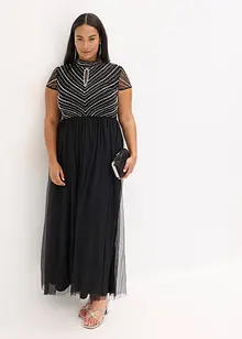 Maxi jurk met parelborduursel, bonprix
