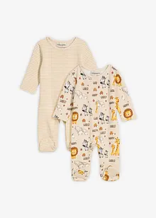Baby pyjama onesie (set van 2) van biologisch katoen, bonprix