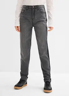 Meisjes thermojeans met jersey voering, mid waist, bonprix