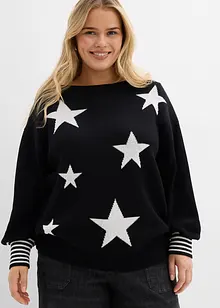 Oversized trui met sterren, bonprix